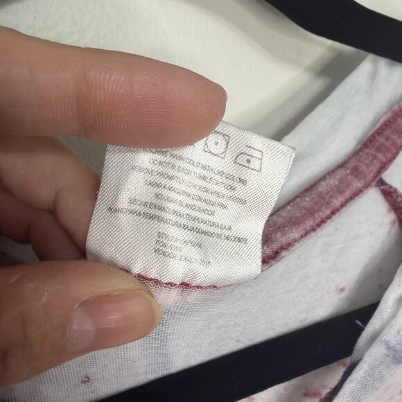 Exist Womens M Burnout Sheer Lightweight Hoodie Top Red White Distressed Y2K - Picture 3 of 3